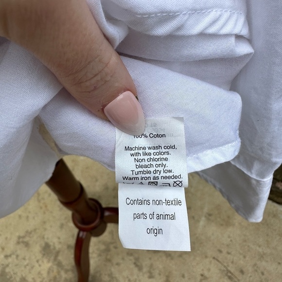 J. Crew Factory White Cotton Classic Everyday Popover Tunic Blouse - Picture 7 of 9